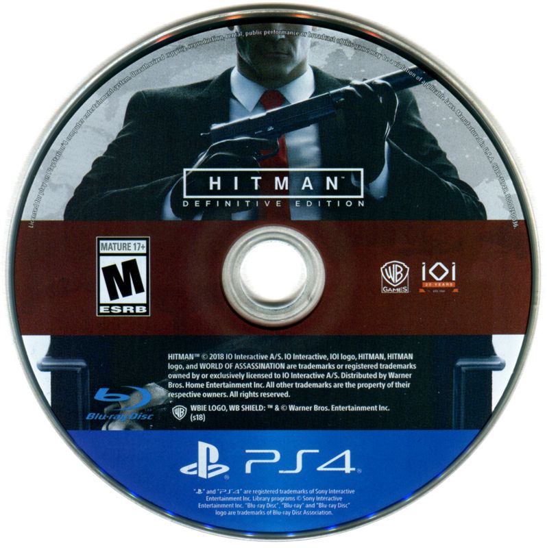 Hitman: Definitive Edition | PlayStation 4 | game disc 1 of 1 | Data by MobyGames.com