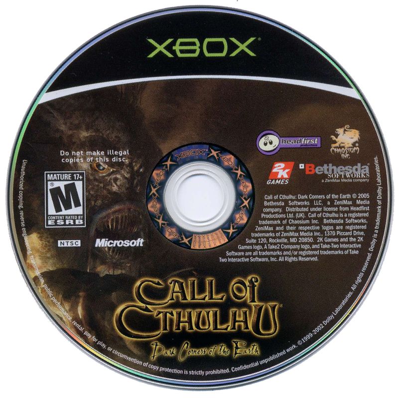 Call of Cthulhu: Dark Corners of the Earth | Xbox | physical media | region=North America | source-country=United States | zypher-v2 | moby-9745ecd9dfe9 | Data by MobyGames.com