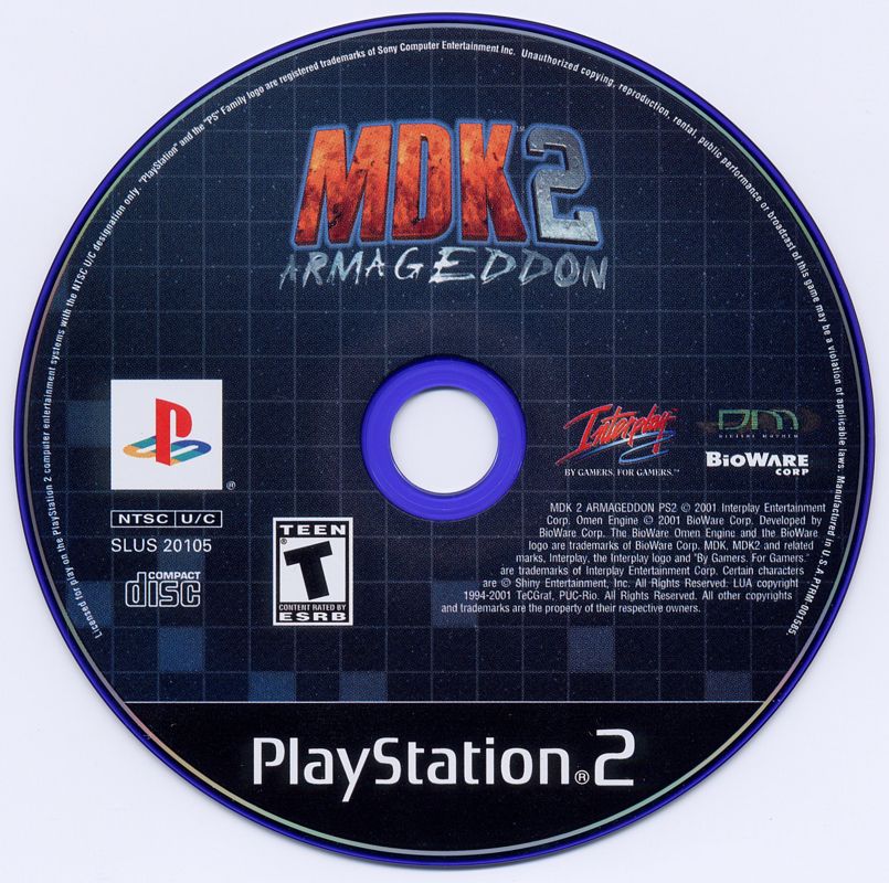MDK 2 | PlayStation 2 | physical media | Region: North America | source-country=Canada,United States | Data by MobyGames.com