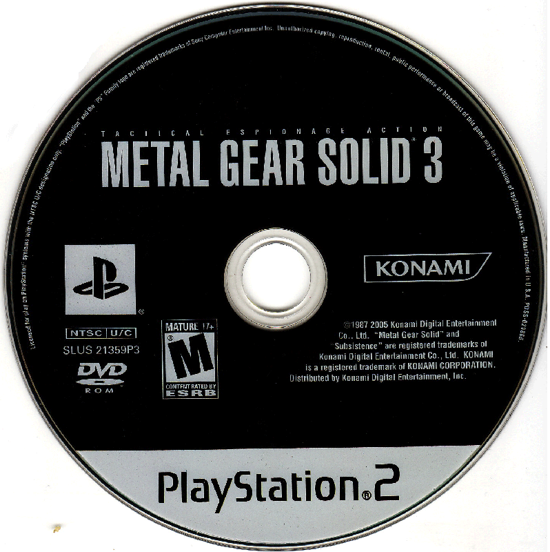Metal Gear Solid: The Essential Collection | PlayStation 2 | game disc 3 of 3 | Region: North America | source-country=United States | Data by MobyGames.com