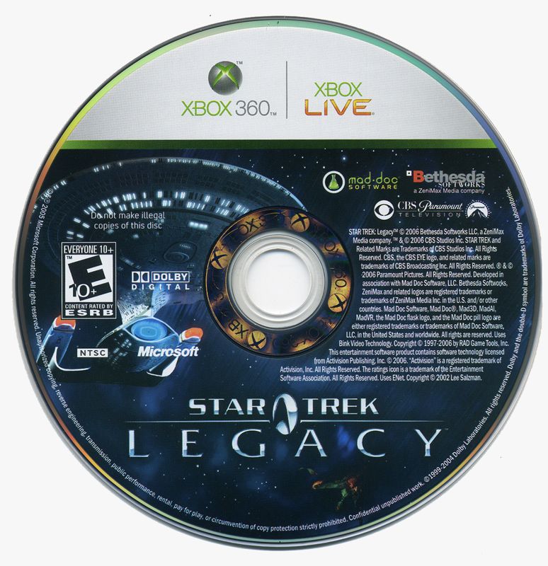 Star Trek: Legacy | Xbox 360 | physical media | region=North America | source-country=United States | zypher-v2 | moby-6359e8df48b2 | Data by MobyGames.com