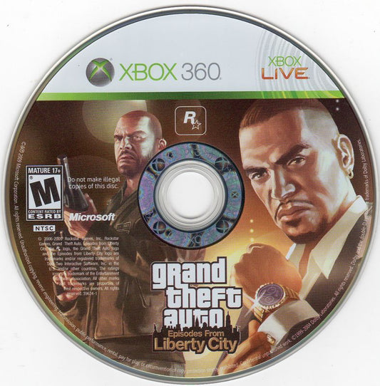 Grand Theft Auto: Episodes from Liberty City | Xbox 360 | game disc 1 of 1 | Data by MobyGames.com