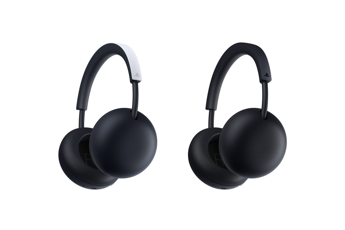 Front and side views of the standard PlayStation Pulse wireless headset