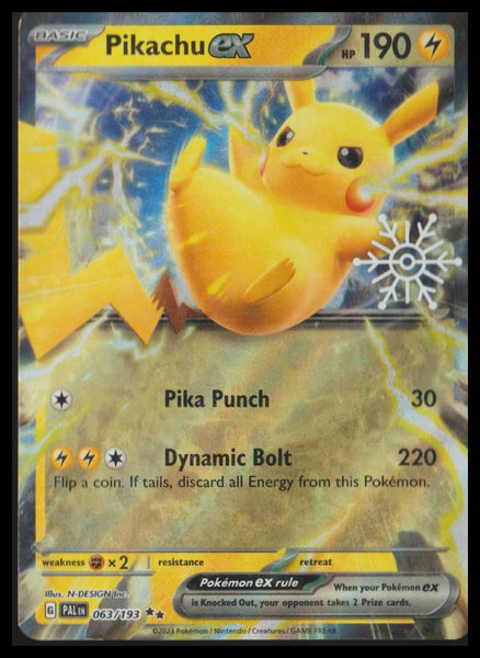 SV02: Paldea Evolved #063/193 Pikachu ex [Snowflake Stamp]