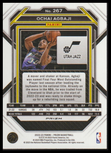 2022-23 Panini Prizm #267 Ochai Agbaji Prizms Ice