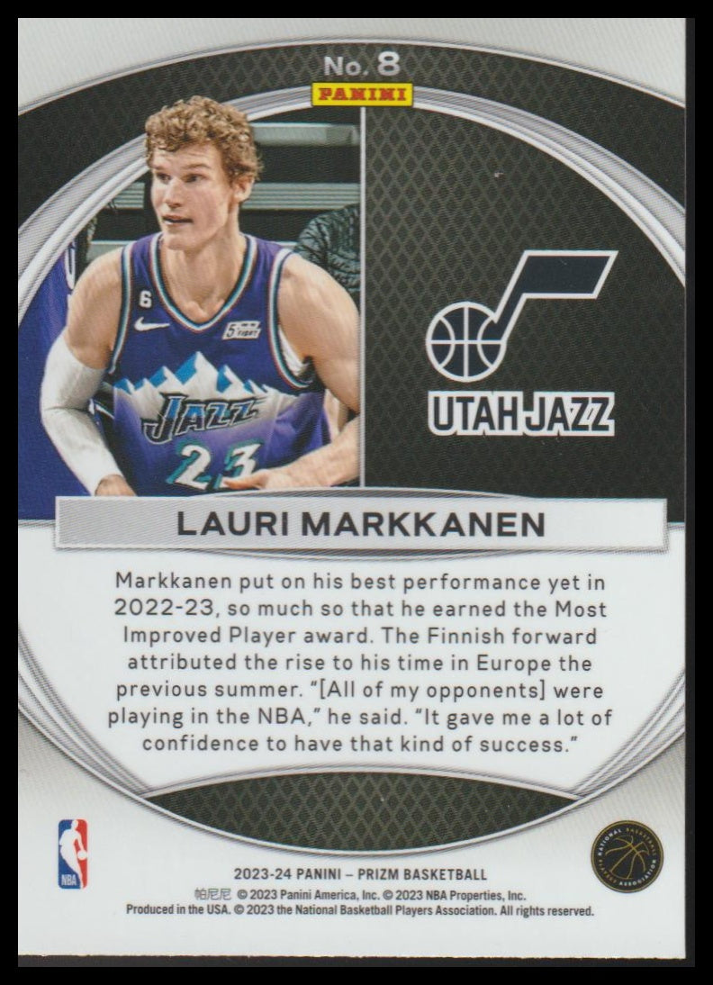 2023-24 Panini Prizm #8 Lauri Markkanen Global Reach