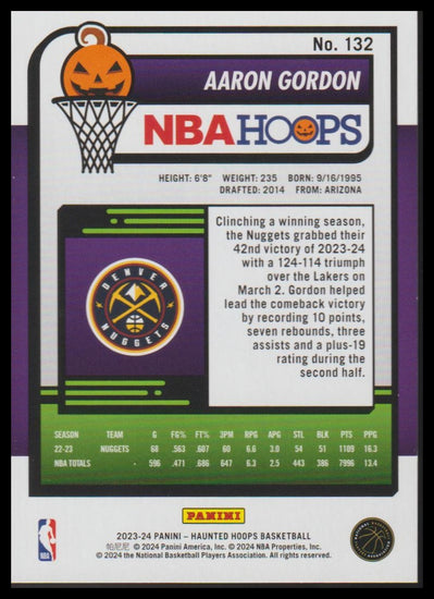 2023-24 Hoops Haunted Hoops #132 Aaron Gordon Slime