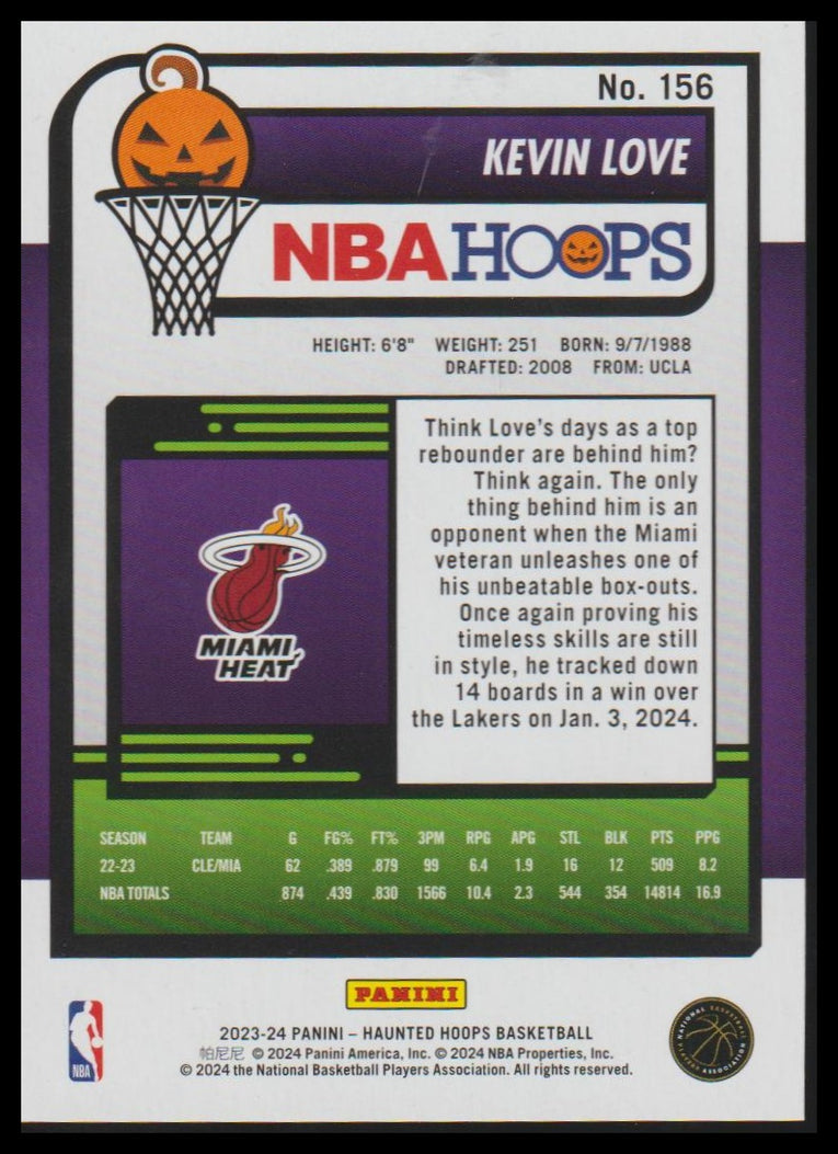 2023-24 Hoops Haunted Hoops #156 Kevin Love Slime