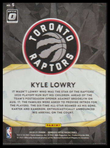 2020-21 Donruss Optic #5 Kyle Lowry Winner Stays