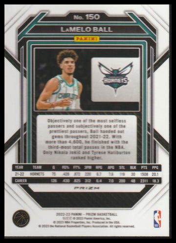 2022-23 Panini Prizm #150 LaMelo Ball Prizms Ice