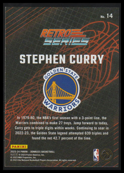 2023-24 Donruss #14 Stephen Curry Retro Series Purple Press Proof