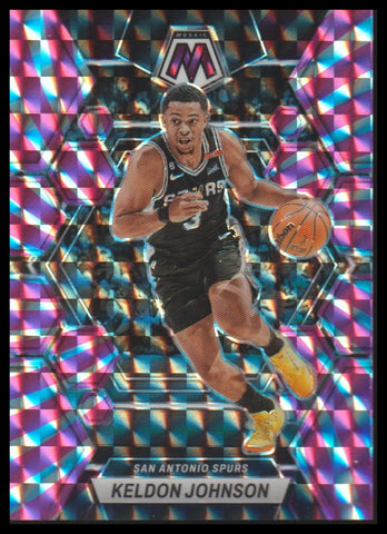 2022-23 Panini Mosaic #179 Keldon Johnson Pink Swirl FOTL #/20