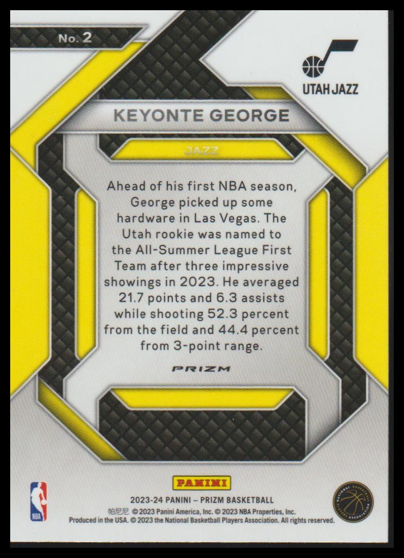 2023-24 Panini Prizm #2 Keyonte George Emergent Prizms Green