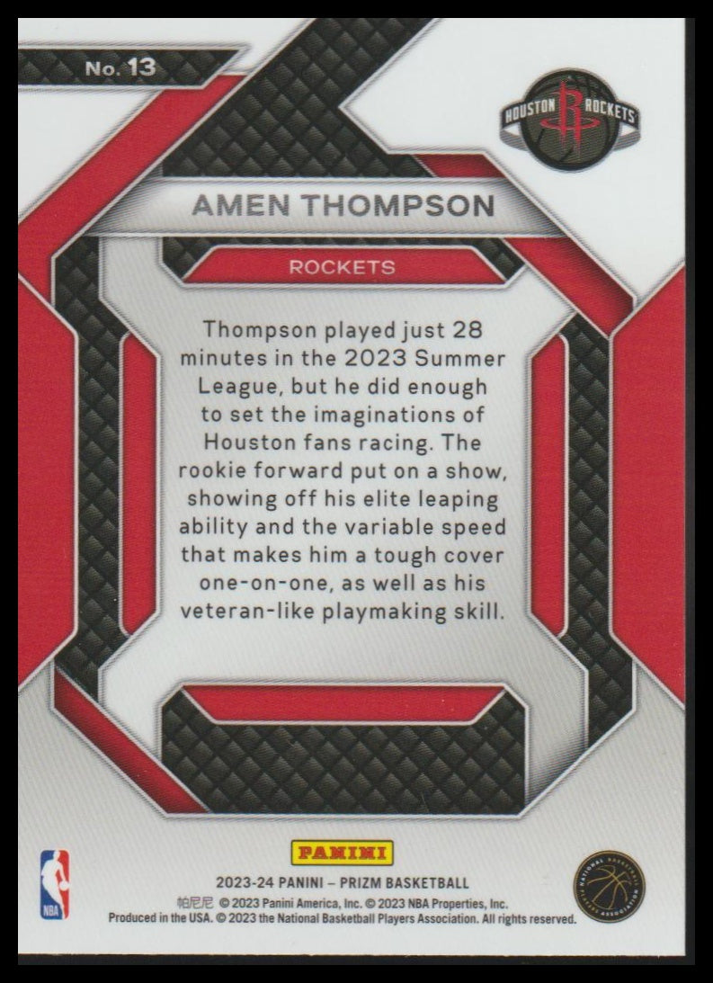 2023-24 Panini Prizm #13 Amen Thompson Emergent