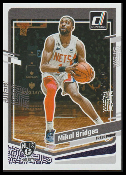 2023-24 Donruss #70 Mikal Bridges Purple Press Proof #/199