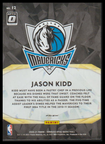 2020-21 Donruss Optic #12 Jason Kidd Winner Stays Holo