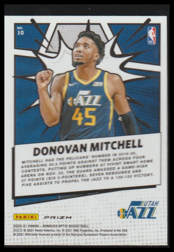 2020-21 Donruss Optic #10 Donovan Mitchell My House Purple