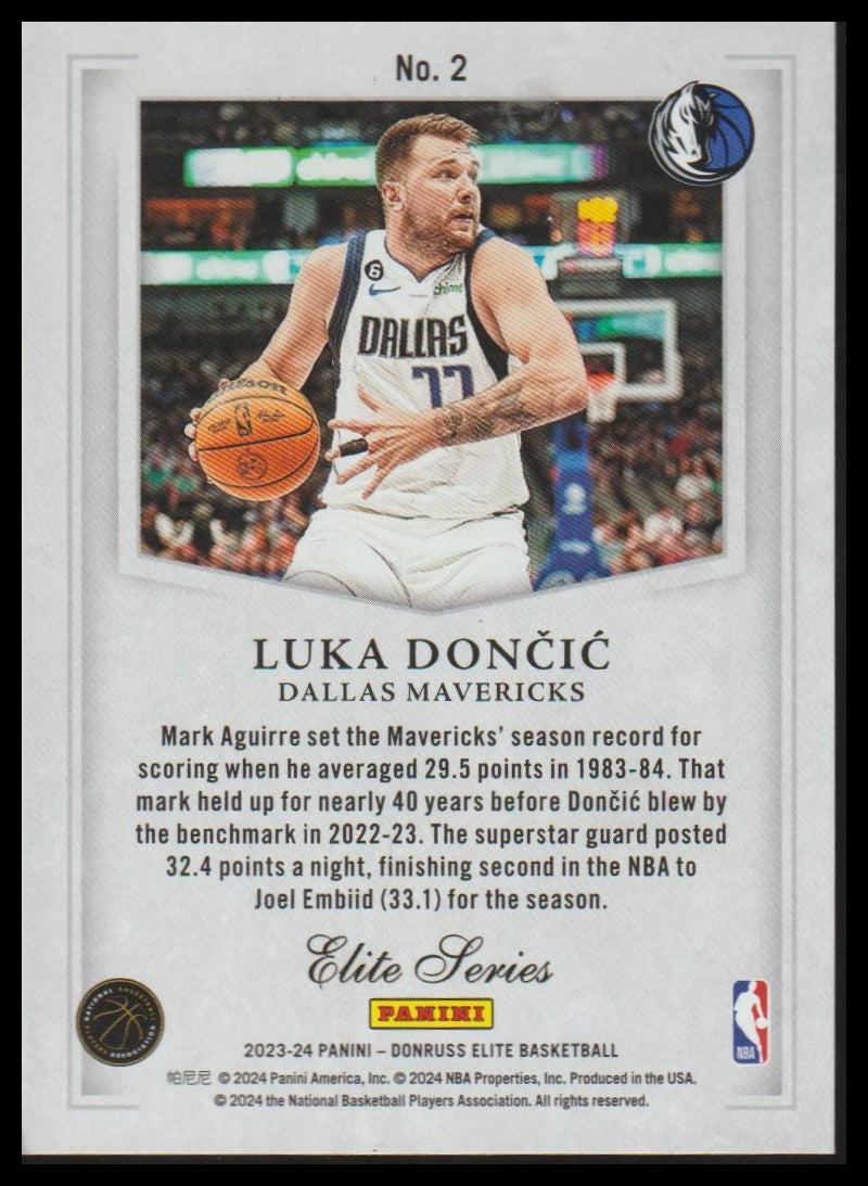 2023-24 Donruss Elite #2 Luka Doncic Elite Series