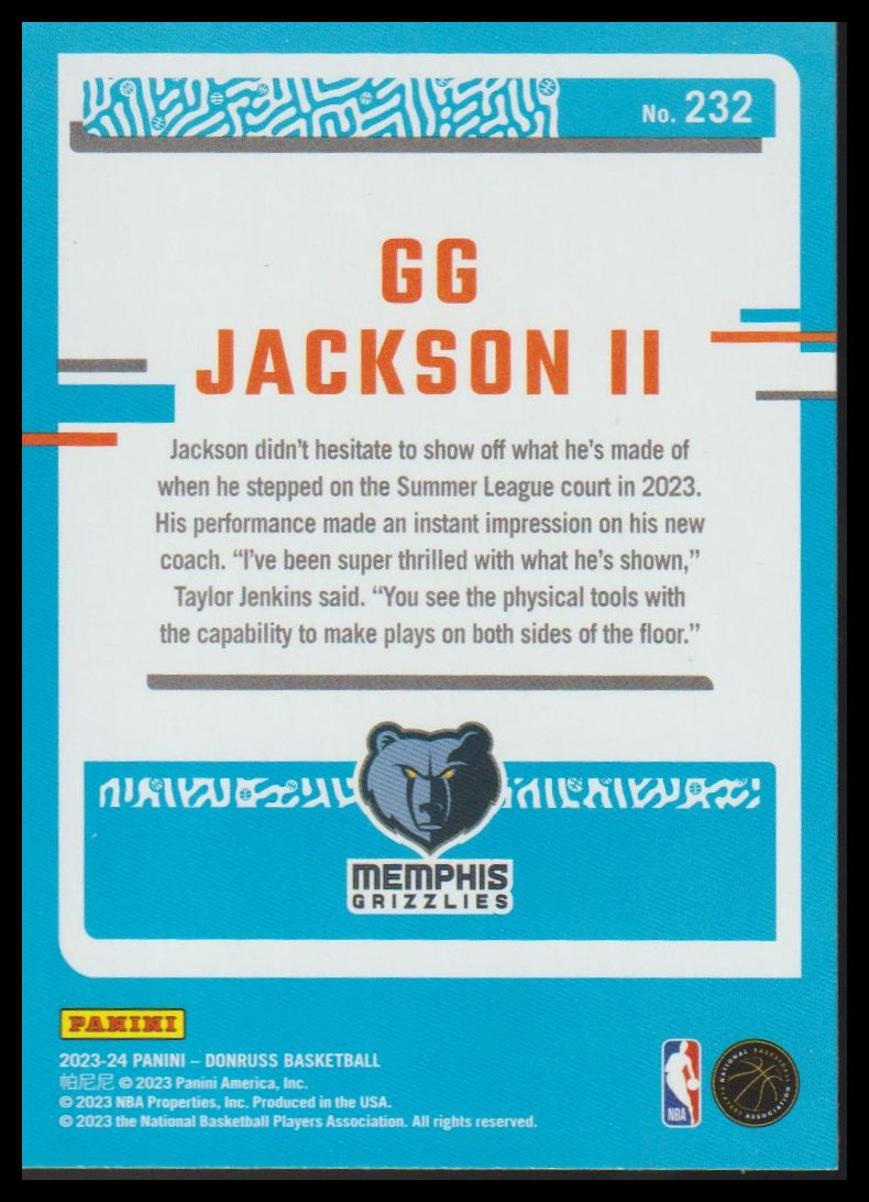 2023-24 Donruss #232 GG Jackson II Green Laser Holo