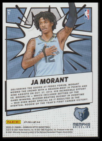 2020-21 Donruss Optic #3 Ja Morant My House Holo