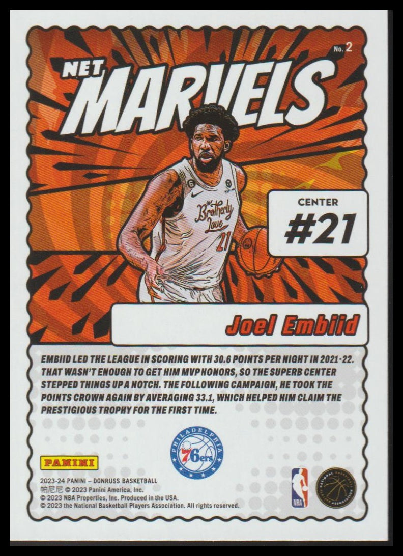 2023-24 Donruss #2 Joel Embiid Net Marvels