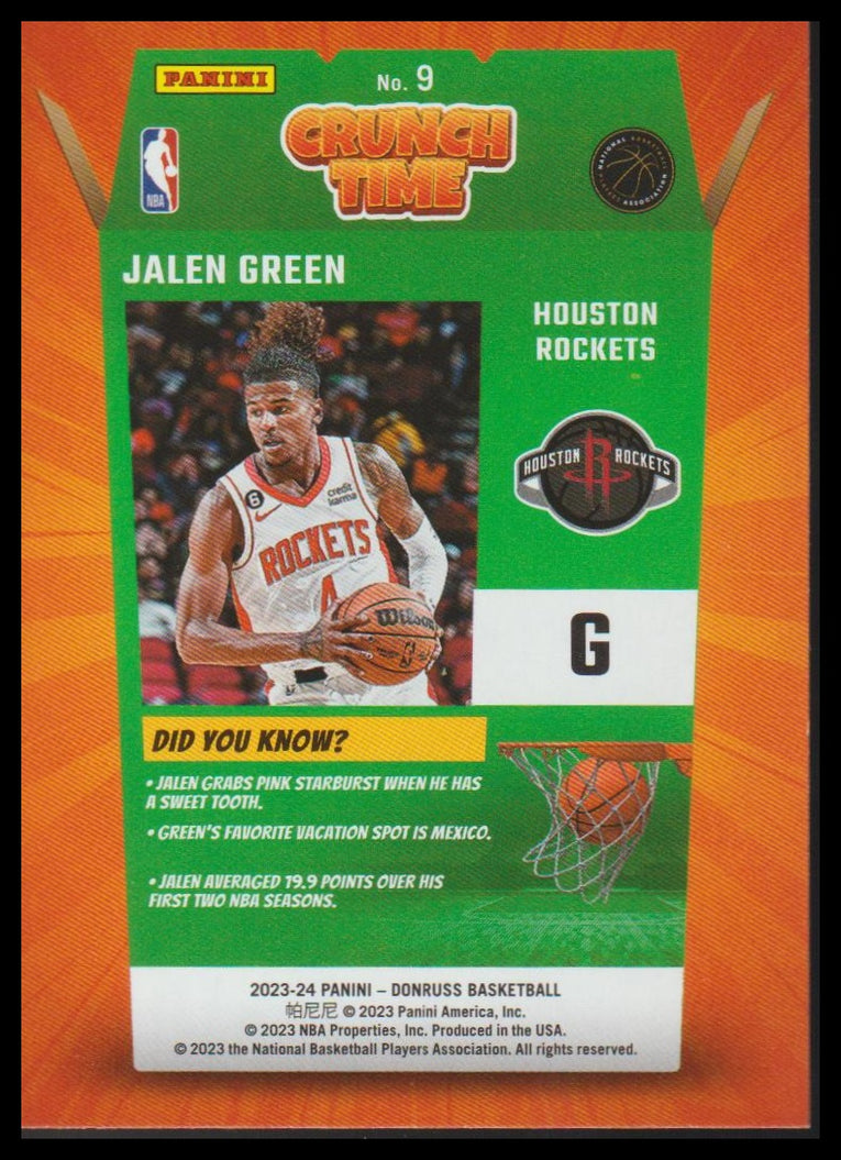 2023-24 Donruss #9 Jalen Green Crunch Time