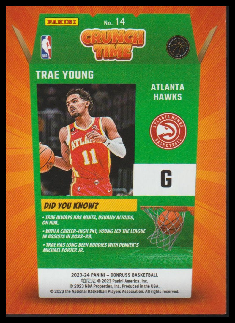 2023-24 Donruss #14 Trae Young Crunch Time