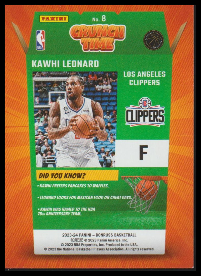 2023-24 Donruss #8 Kawhi Leonard Crunch Time