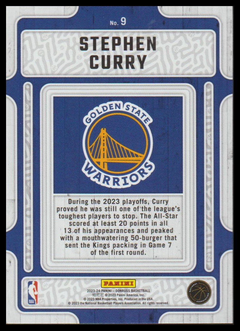 2023-24 Donruss #9 Stephen Curry Hardwood Masters Press Proof