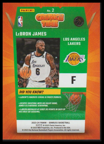 2023-24 Donruss #2 LeBron James Crunch Time