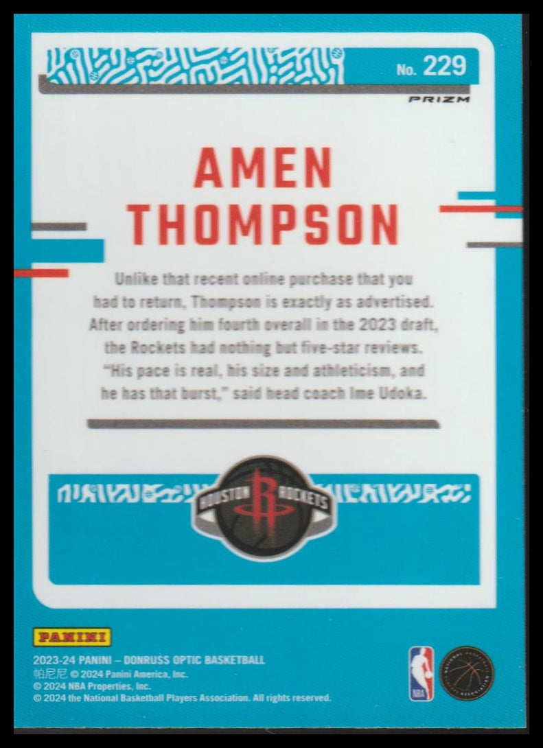 2023-24 Donruss Optic #229 Amen Thompson Blue Velocity