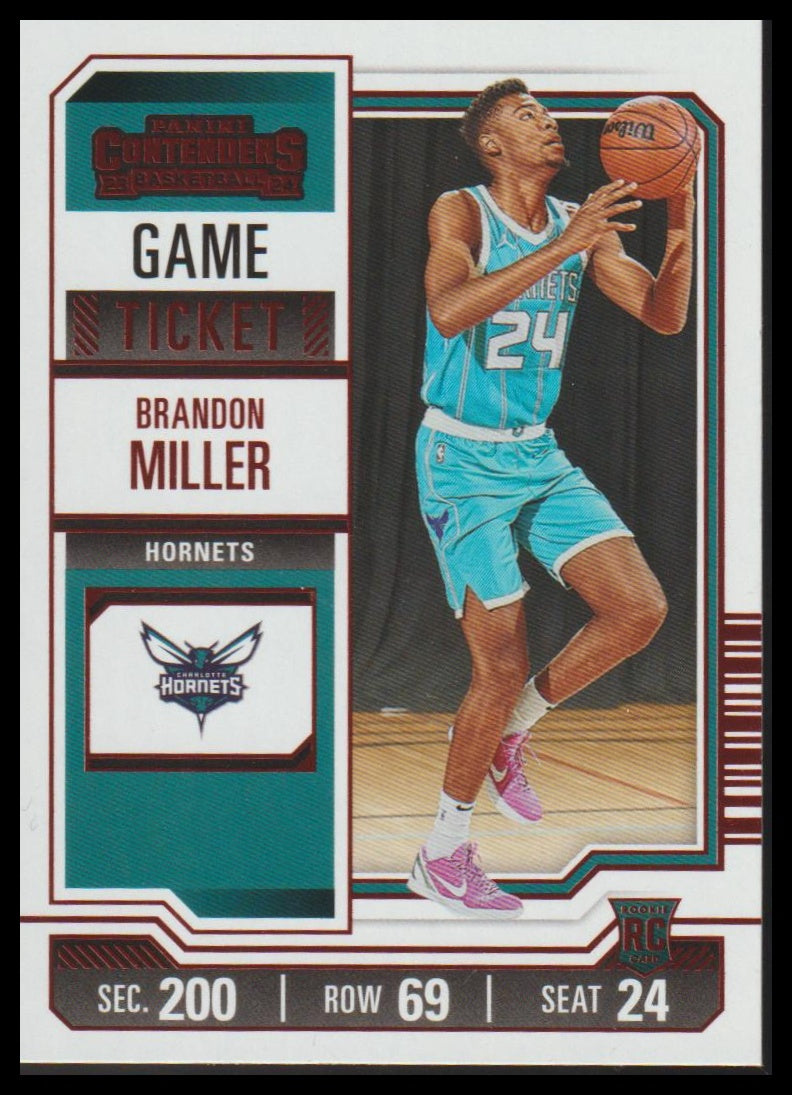 2023-24 Panini Contenders #24 Brandon Miller Game Ticket Red