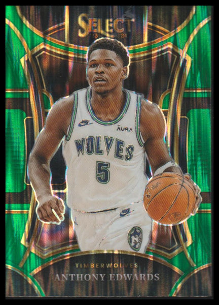 2023-24 Panini Select #364 Anthony Edwards Green Shock Prizms