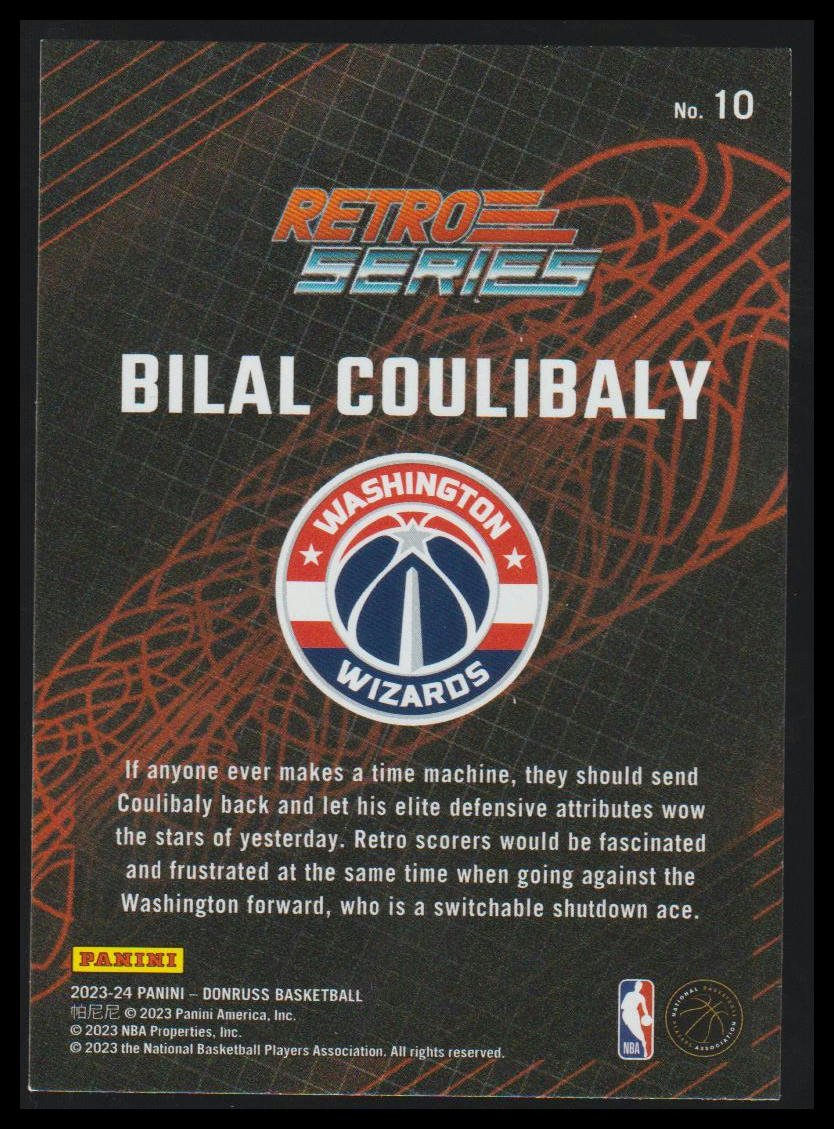 2023-24 Donruss #10 Bilal Coulibaly Retro Series Purple Press Proof