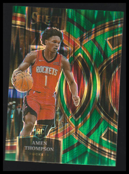 2023-24 Panini Select #122 Amen Thompson Green Shock Prizms