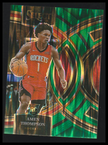 2023-24 Panini Select #122 Amen Thompson Green Shock Prizms