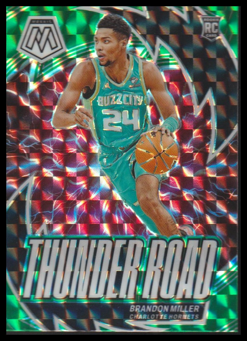 2023-24 Panini Mosaic #19 Brandon Miller Thunder Road Mosaic Green