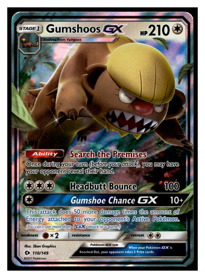 SM Base Set #110/149 Gumshoos GX - Full Art Holo