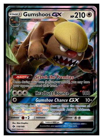 SM Base Set #110/149 Gumshoos GX - Full Art Holo