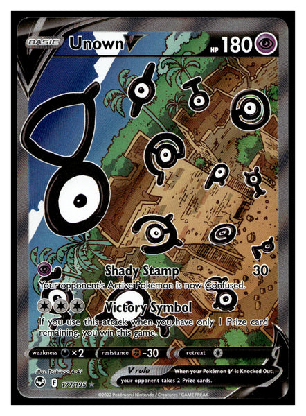 SWSH12: Silver Tempest #177/195 Unown V (Alternate Full Art)