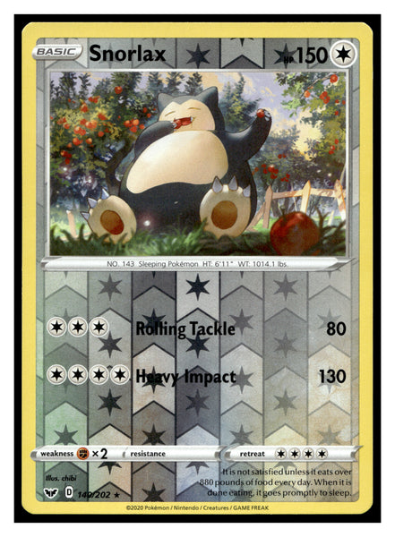 SWSH01: Sword & Shield Base Set #140/202 Snorlax