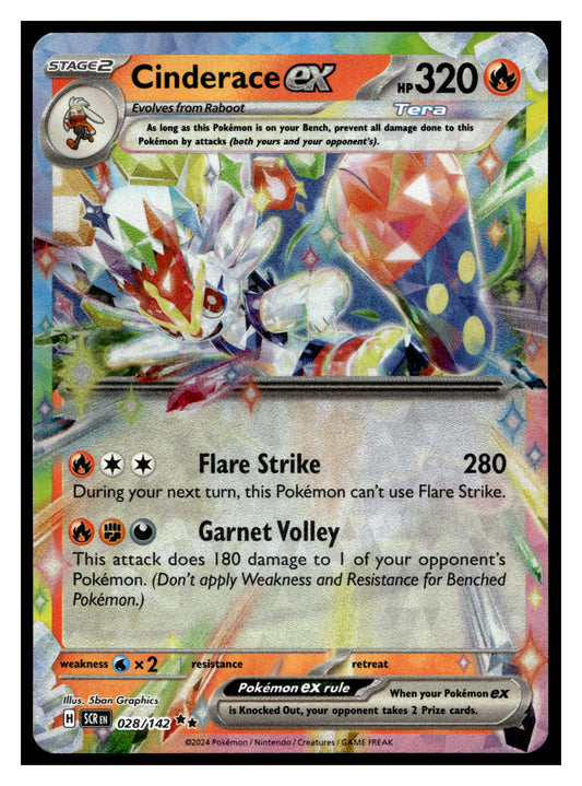 SV07: Stellar Crown #028/142 Cinderace ex Holo 592