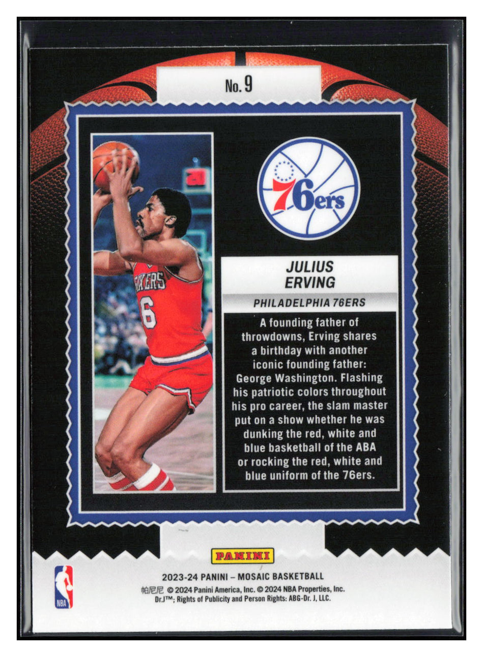 2023-24 Panini Mosaic #9 Julius Erving Jam Masters