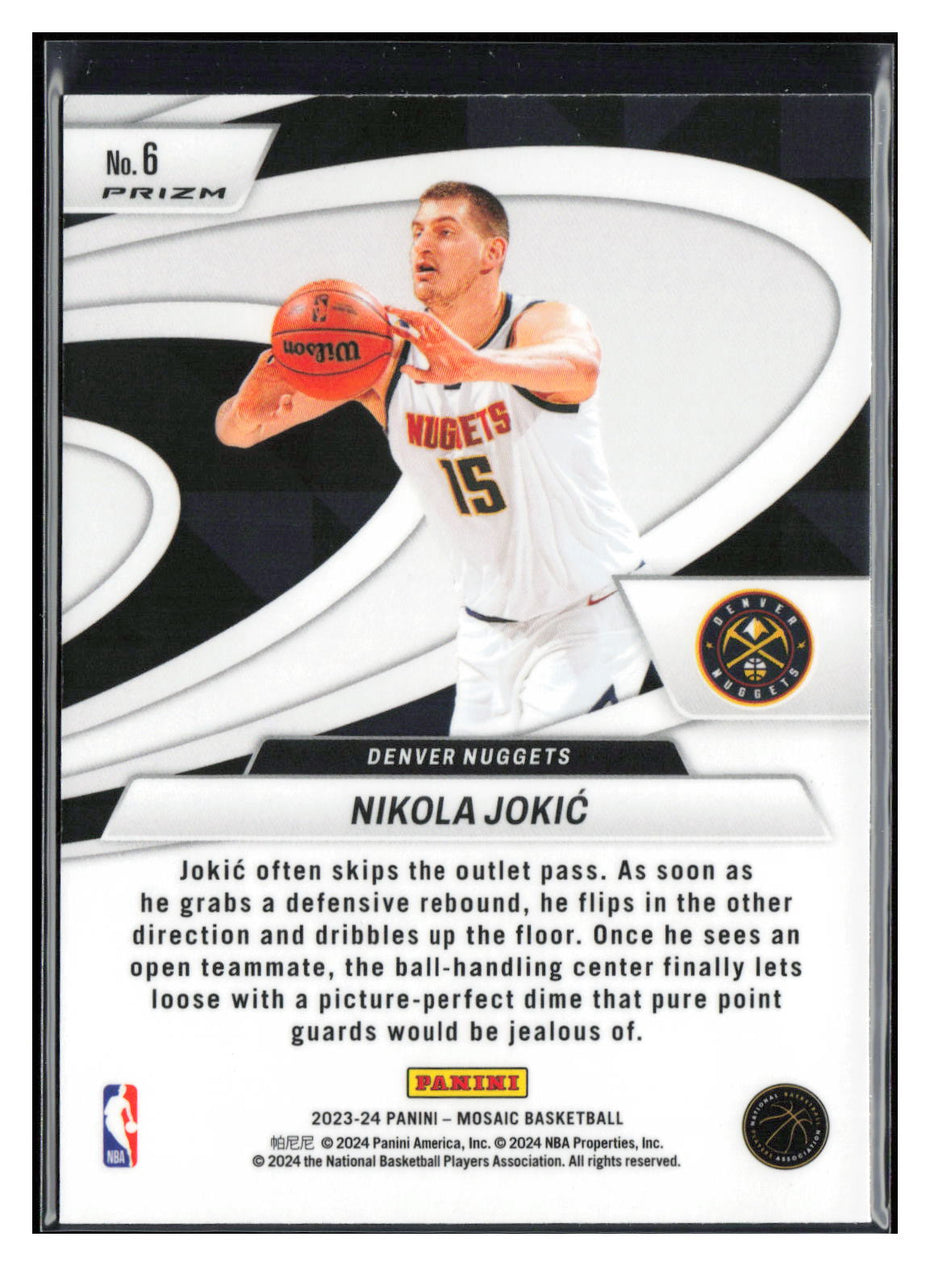 2023-24 Panini Mosaic #6 Nikola Jokic Give and Go Mosaic Green