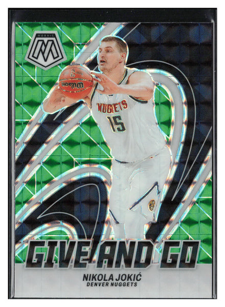 2023-24 Panini Mosaic #6 Nikola Jokic Give and Go Mosaic Green