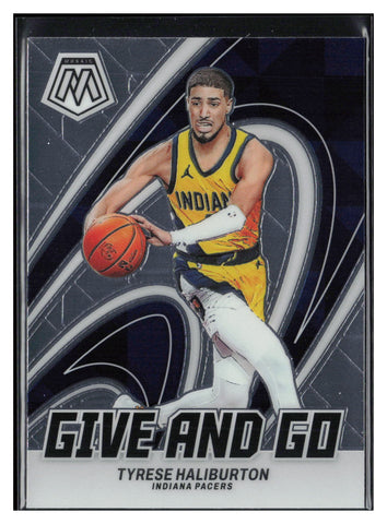 2023-24 Panini Mosaic #7 Tyrese Haliburton Give and Go