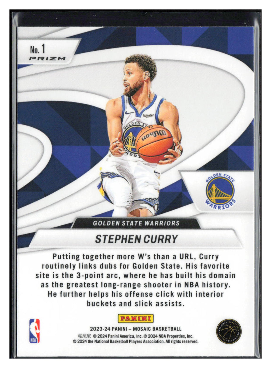 2023-24 Panini Mosaic #1 Stephen Curry Give and Go Mosaic Green