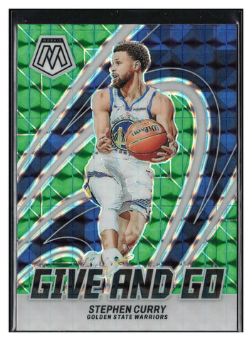 2023-24 Panini Mosaic #1 Stephen Curry Give and Go Mosaic Green