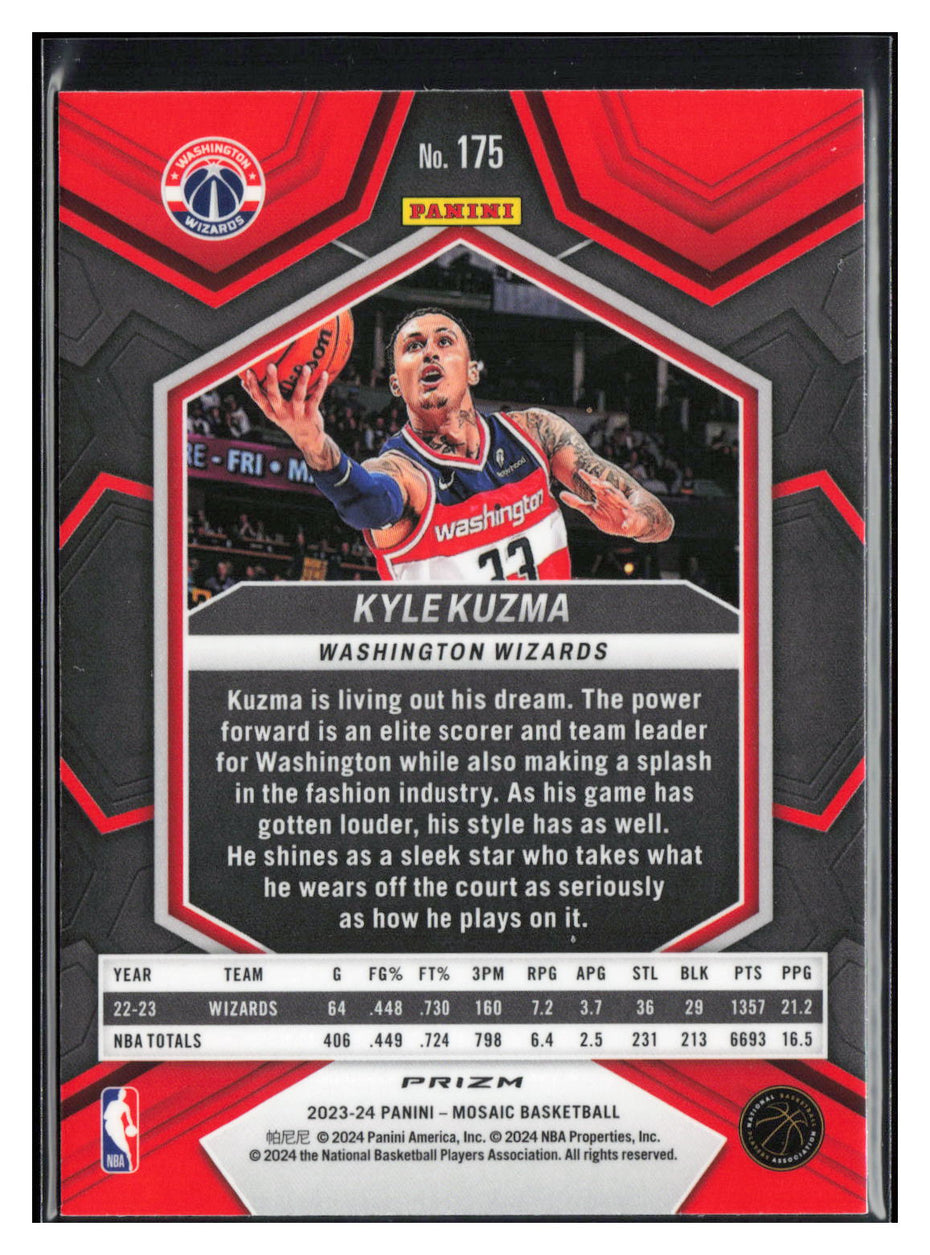 2023-24 Panini Mosaic #175 Kyle Kuzma Reactive Blue