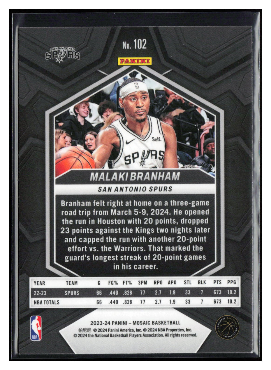 2023-24 Panini Mosaic #102 Malaki Branham